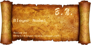 Bleyer Noémi névjegykártya